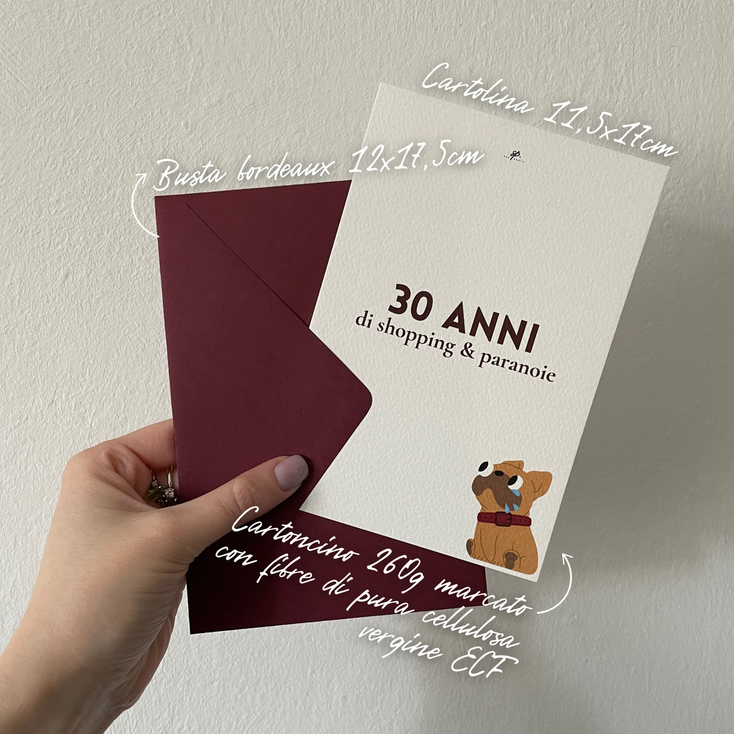 Biglietto di Auguri Compleanno Ironico 30 Anni di "Shopping & Paranoie"