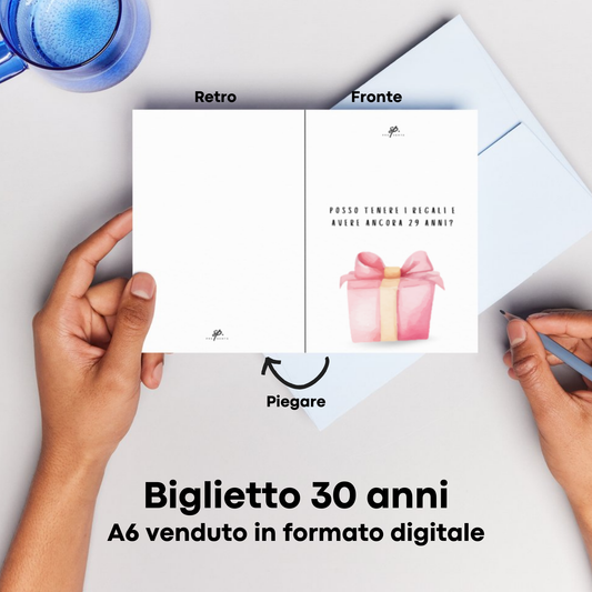 Biglietto di Auguri 30 Anni Rachel con Busta - Biglietto stampabile