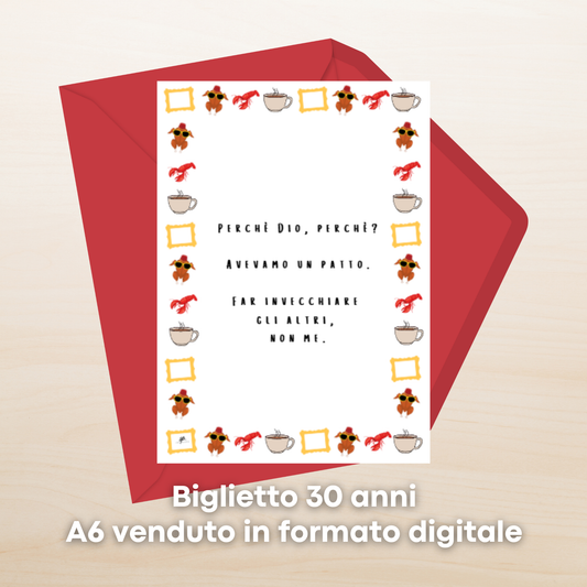 Biglietto di Auguri 30 Anni Joey con Busta - Biglietto stampabile