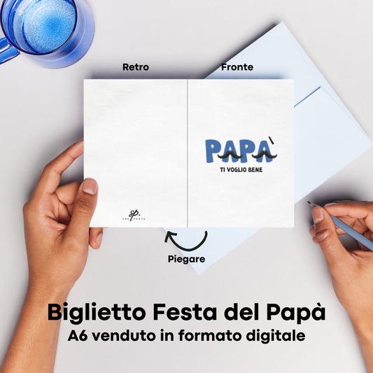Biglietto di Auguri Festa del Papà con Busta - Biglietto stampabile