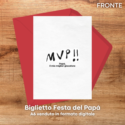 Biglietto di Auguri Festa del Papà con Busta - Biglietto stampabile