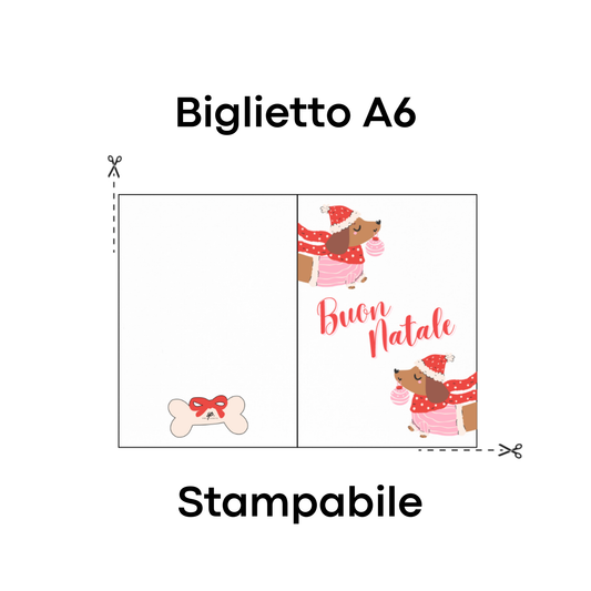 Biglietto di Natale Stampabile & Biglietto Digitale - Bassotti