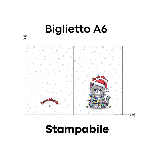 Biglietto di Natale Stampabile & Biglietto Digitale - Gatto Grinch