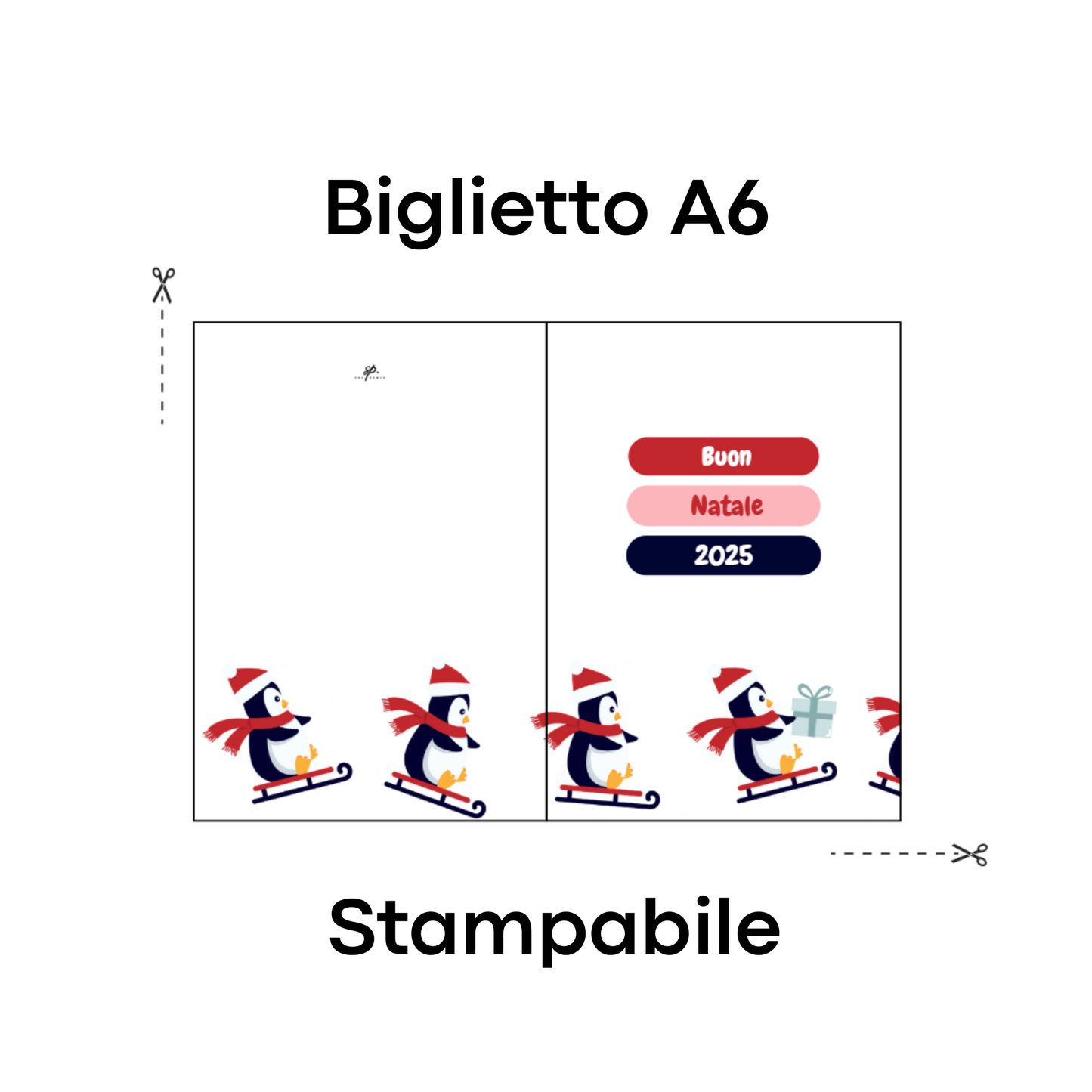 Biglietto di Natale Stampabile & Biglietto Digitale - Pinguini