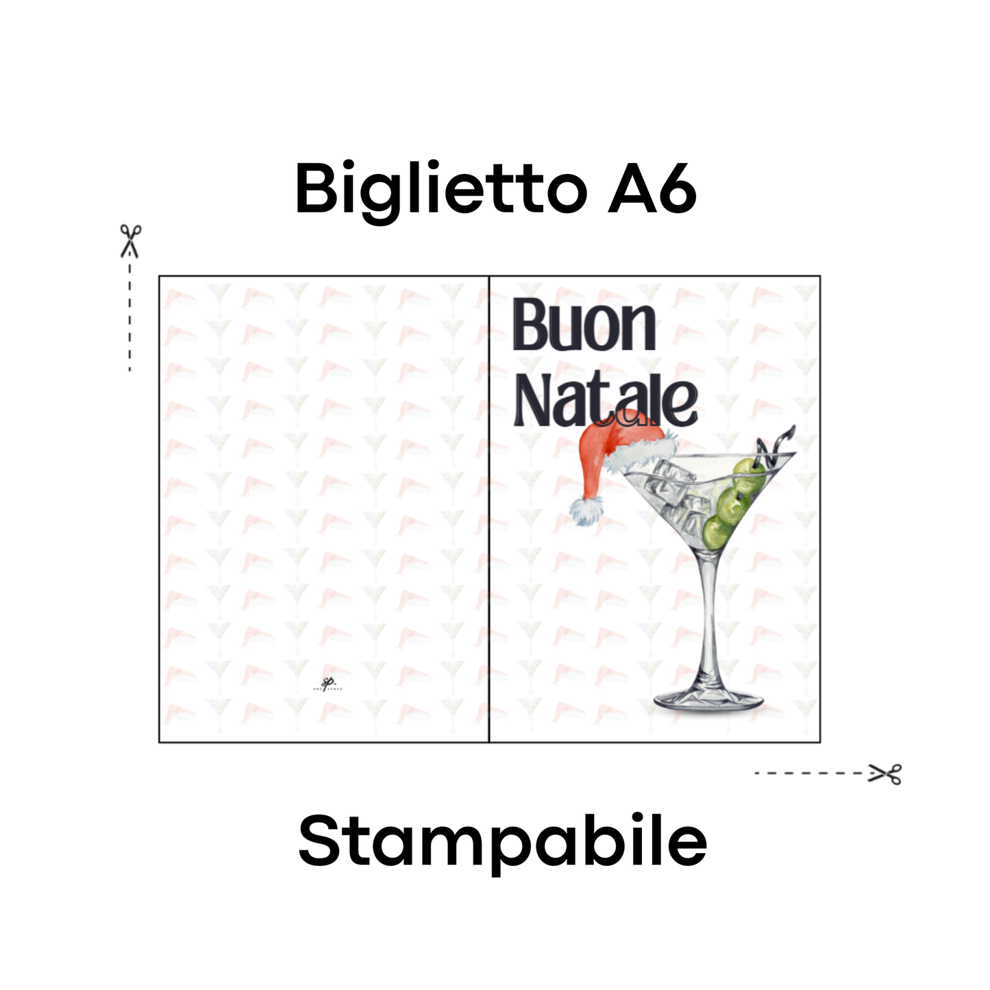 Biglietto di Natale Stampabile & Biglietto Digitale - Martini