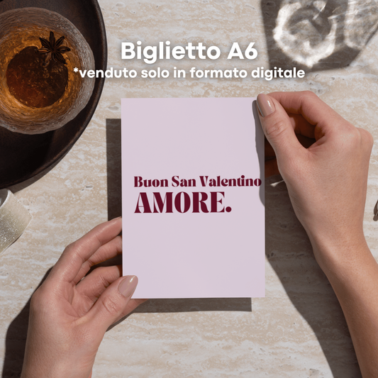 Esempio di visualizzazione del biglietto digitale Amore. stampato