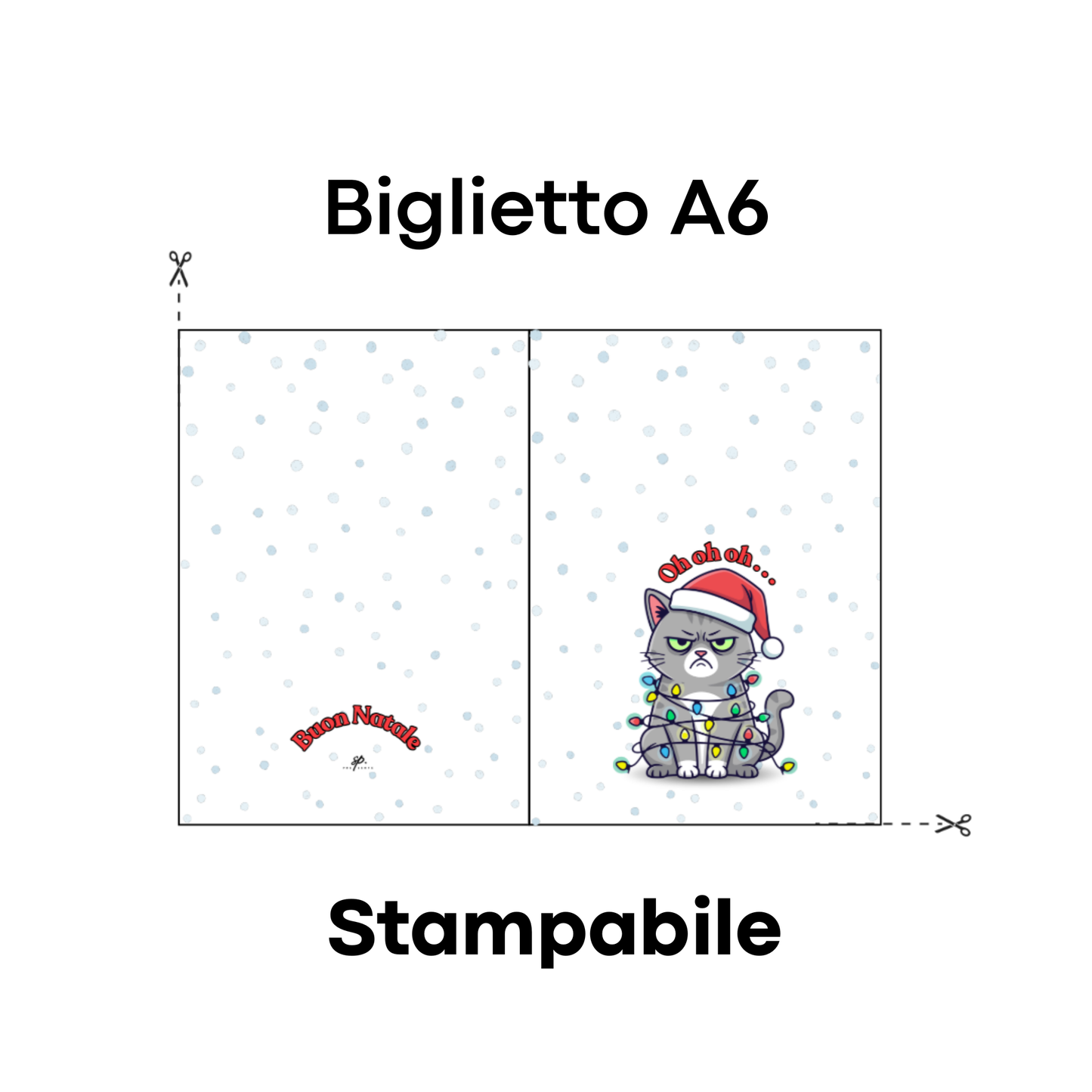 Biglietto di Natale Stampabile & Biglietto Digitale - Gatto Grinch