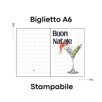 Biglietto di Natale Stampabile & Biglietto Digitale - Martini