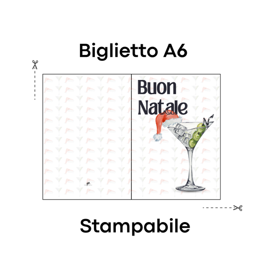 Biglietto di Natale Stampabile & Biglietto Digitale - Martini