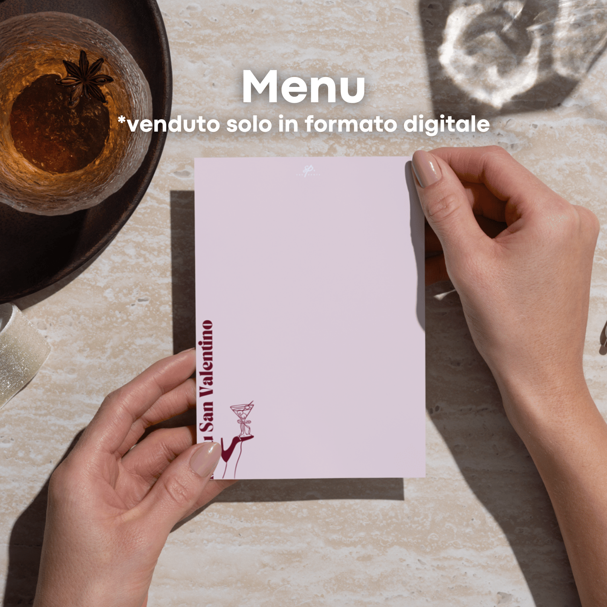 Esempio di visualizzazione del menu digitale Amore. su smartphone
