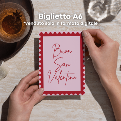 Set di biglietto e menu digitale "Cartolina d'Amore"